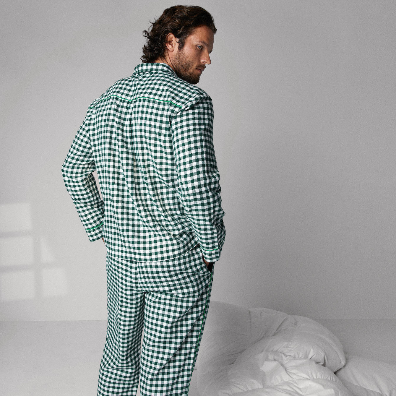 Pyjamas - Blue/Green Check (brushed)