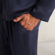 Lunya Men's Washable Silk Button Up Set- #Deep Blue