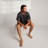 Lunya Men's Washable Silk Short Set- #Meditative Grey