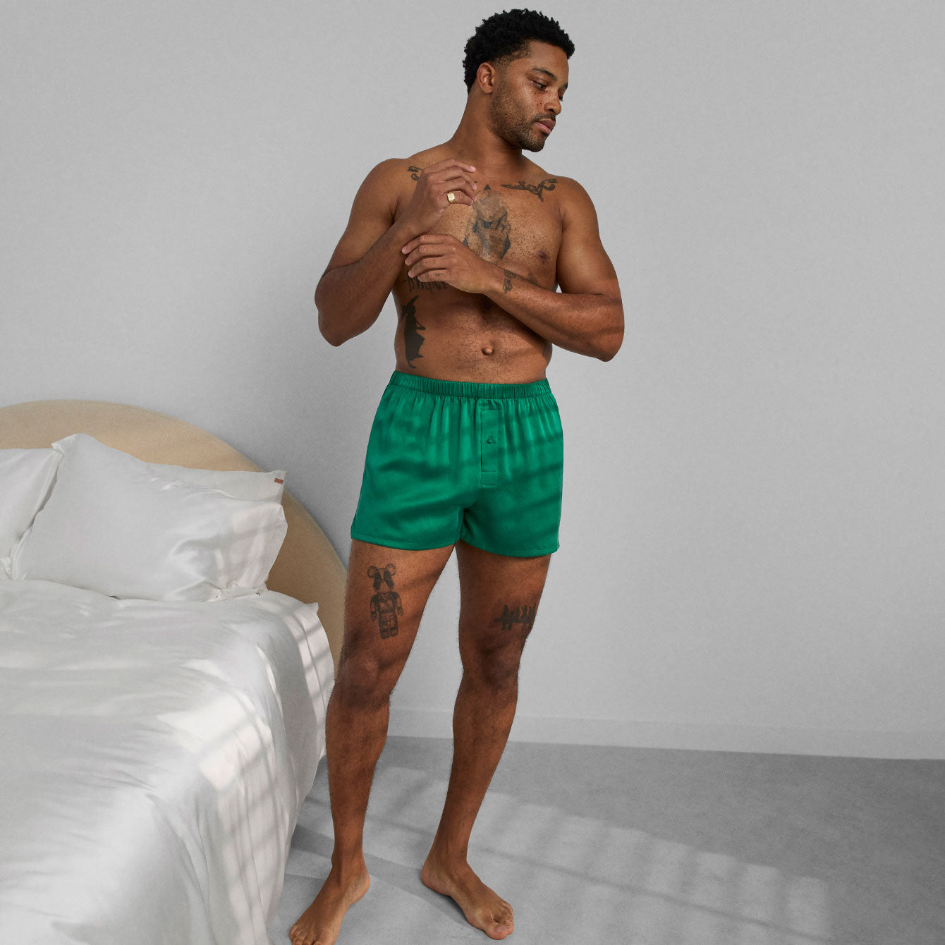 Lunya Men's Washable Silk Boxer - #Estuarine Green