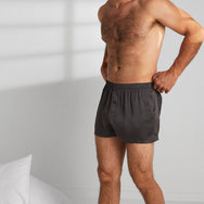 Lunya Men's Washable Silk Boxer- #Meditative Grey