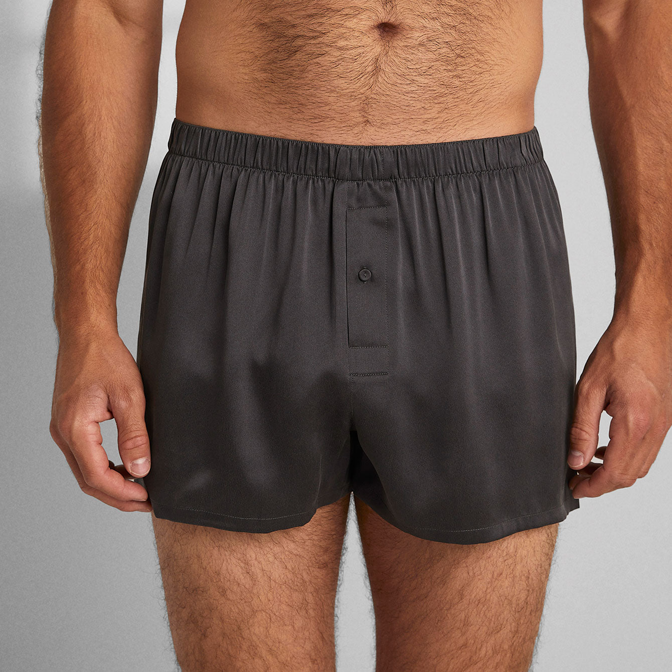 Lunya Men's Washable Silk Boxer- #Meditative Grey