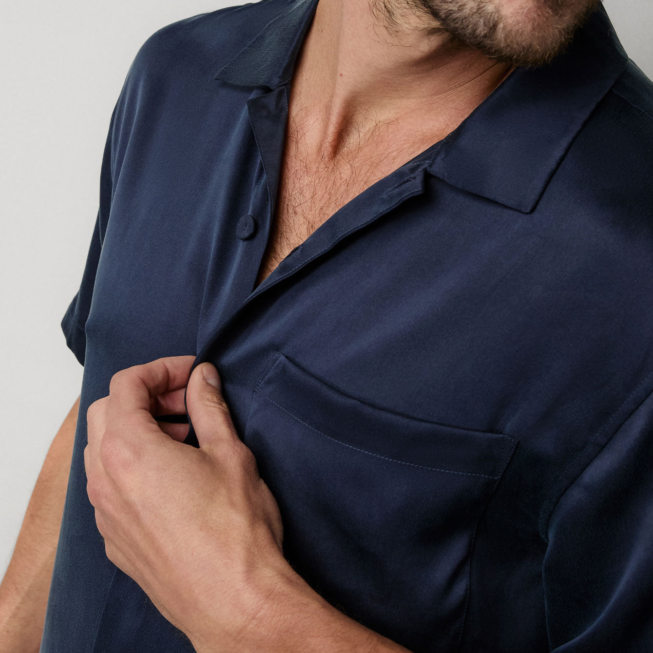 Men's Washable Silk Button Up Short Set Lunya Men's Washable Silk Button Up Short Set Lunya