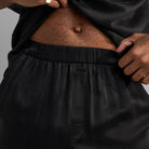 Lunya Men's Washable Silk Button Up Short Set - #Immersed Black