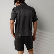 Lunya Men's Washable Silk Button Up Short Set - #Meditative Grey