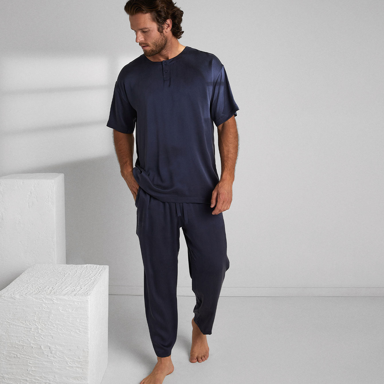 Lunya Men's Washable Silk Set- #Deep Blue