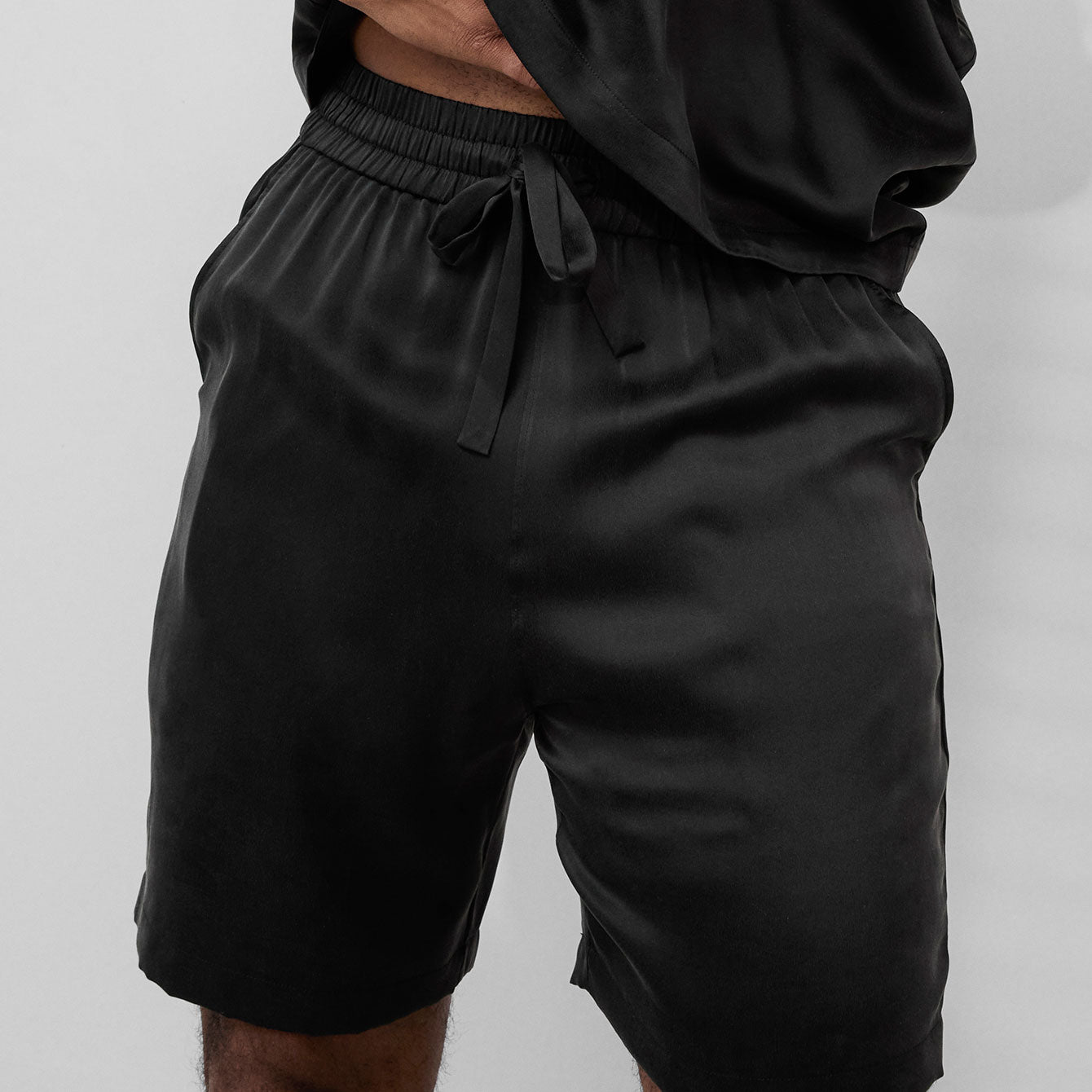 men's silk dress shorts Lunya Men's Henley Washable Silk Short Pajamas