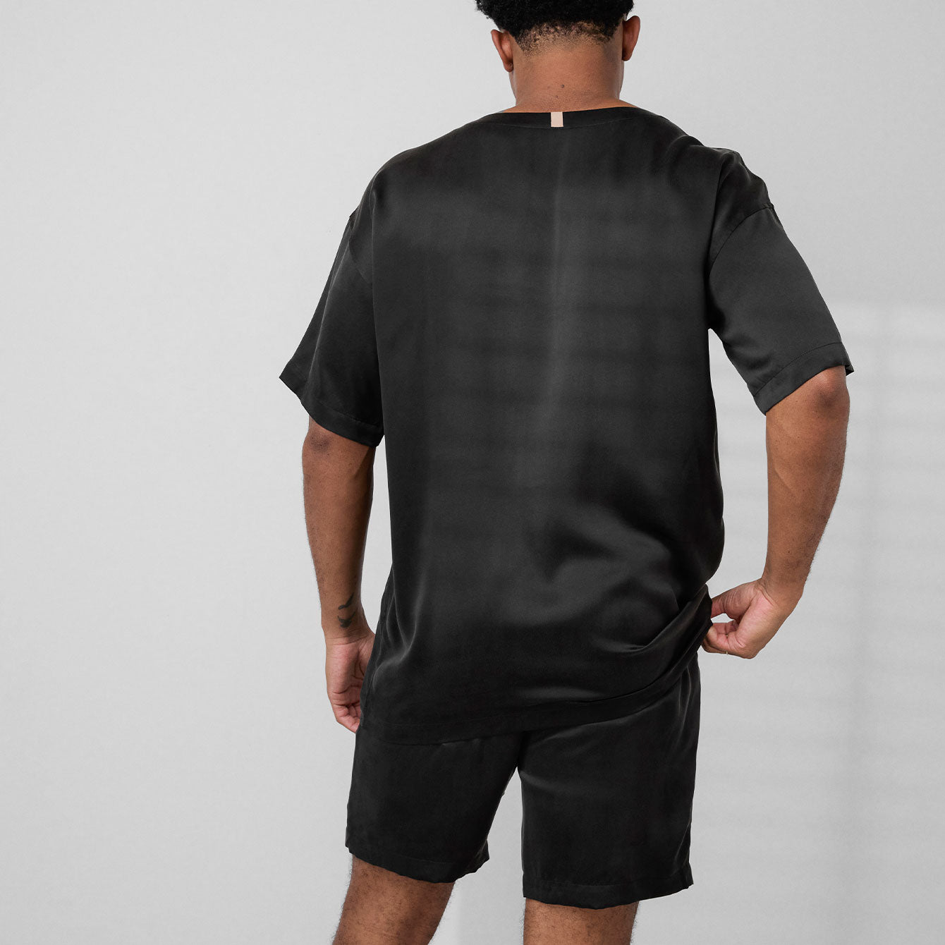 Lunya Men's Washable Silk Short Set- #Immersed Black