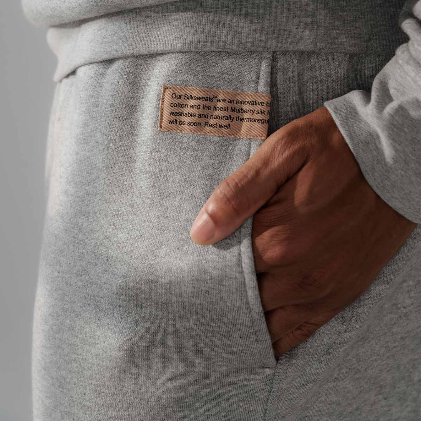 Lunya Loungewear Men's Silksweats™ Midweight Reversible Jogger - #Napping Dove Heather