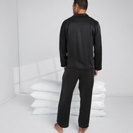 Lunya Men's Washable Silk Button Up Set- #Immersed Black