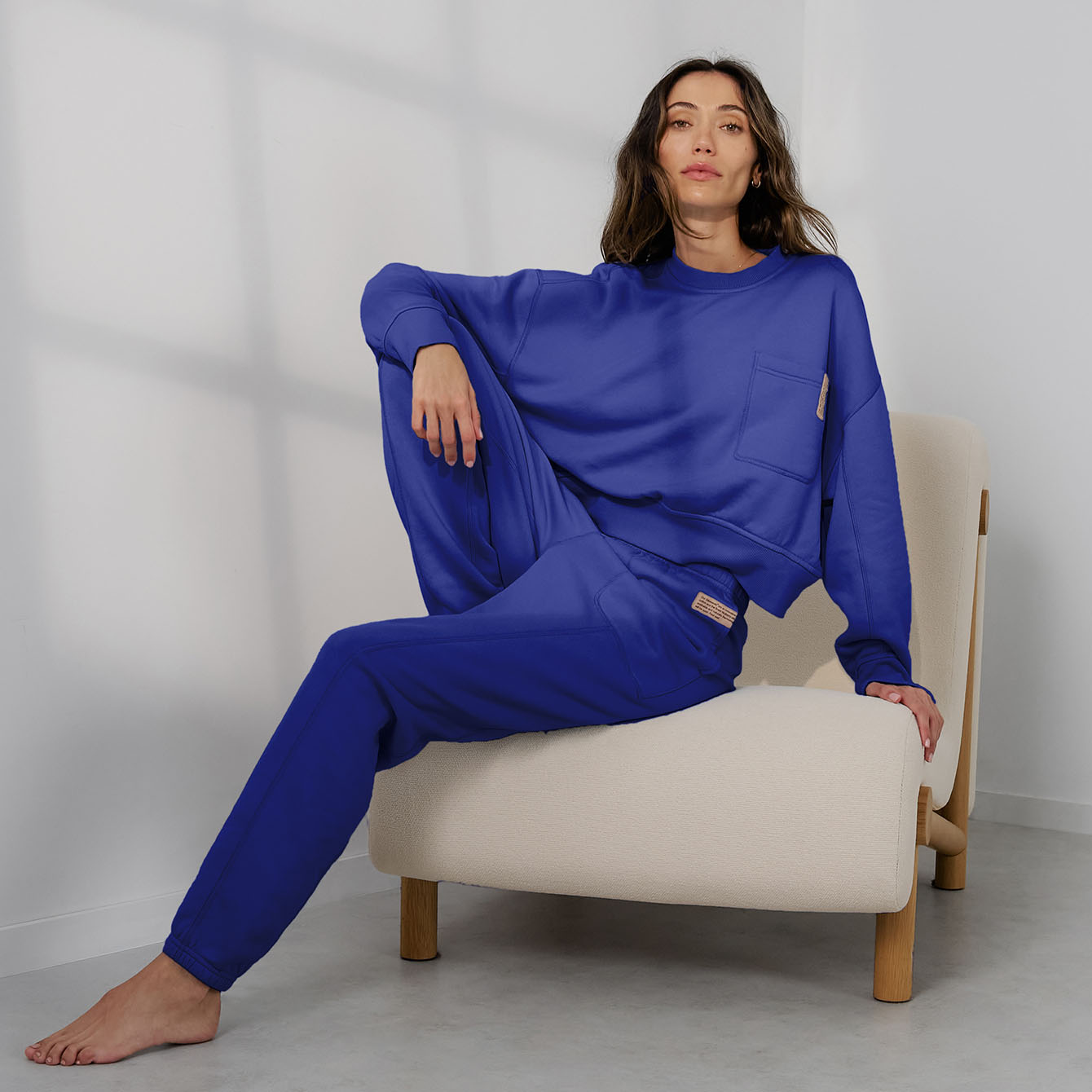 Lunya Loungewear Silksweats™ Midweight Reversible Seamed Sweatshirt - #Royal Lagoon