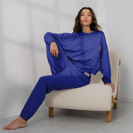 Lunya Loungewear Silksweats™ Midweight Reversible Seamed Sweatshirt - #Royal Lagoon