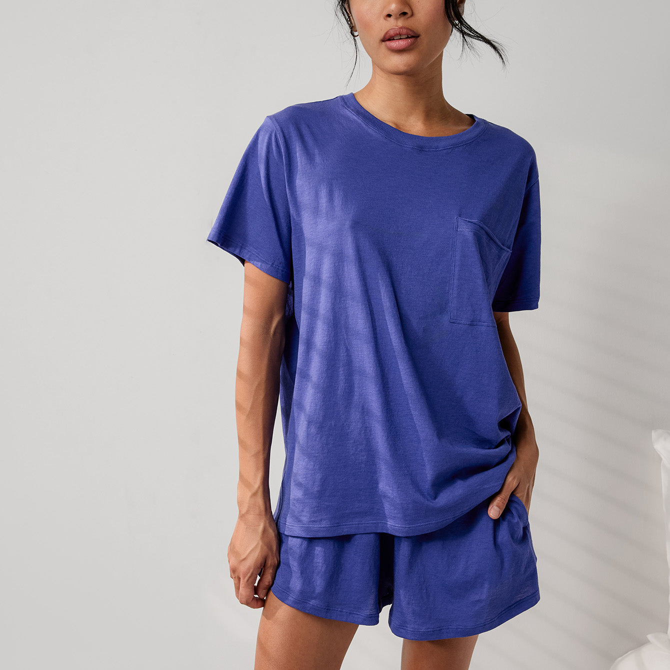 Lunya Pajamas Organic Pima Wide Leg Pant - #Royal Lagoon