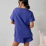 Lunya Pajamas Organic Pima Wide Leg Pant - #Royal Lagoon