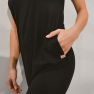 Lunya Sleepwear Organic Pima Romper - #Immersed Black