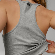 Lunya Loungewear Organic Pima Curved Hem Tank - #Storm Grey Heather