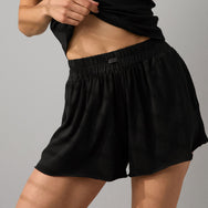 Lunya Loungewear Organic Pima Wide Leg Short - #Immersed Black