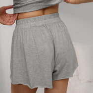 Lunya Loungwear Organic Pima Wide Leg Short - #Storm Grey Heather