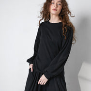 Lunya Sleepwear Organic Pima Long Sleeve Tee - #Immersed Black