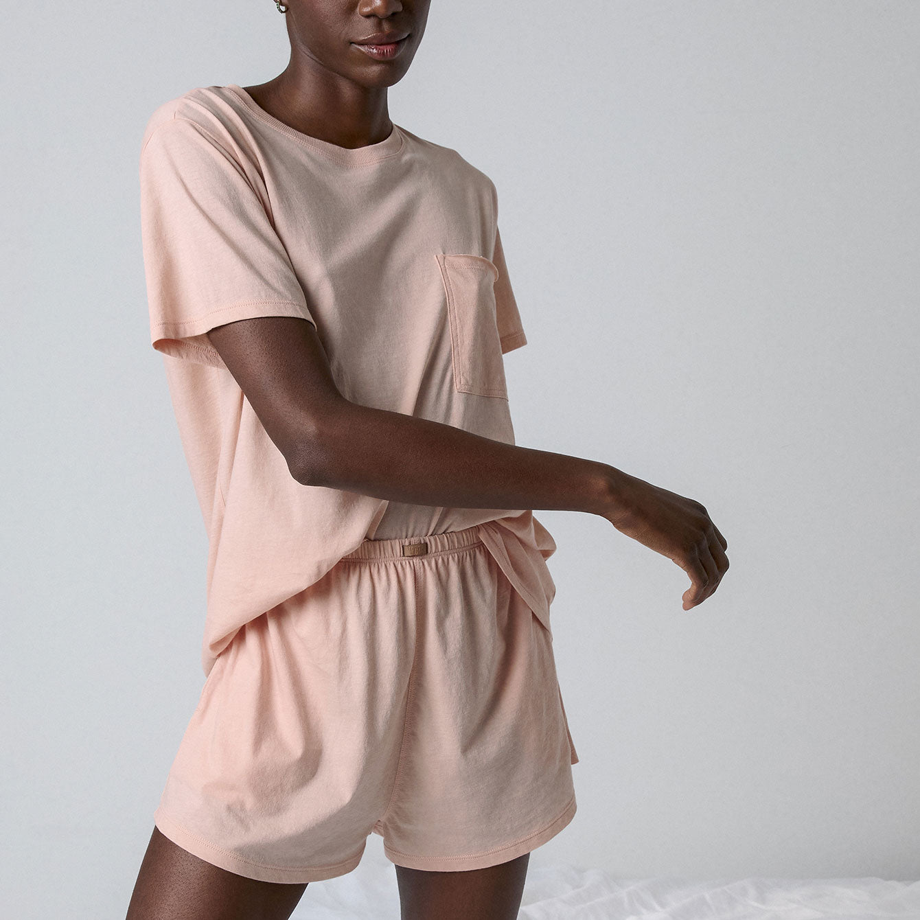 Lunya Pajamas Organic Pima Tee Short Set - #Dulcet Petal