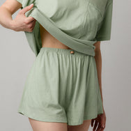 Lunya Pajamas Organic Pima Tee Short Set - #Ethereal Green