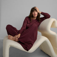 Lunya Loungewear Organic Pima Wide Leg Pant - #Calliope Wine