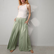 Lunya Loungewear Organic Pima Wide Leg Pant - #Ethereal Green