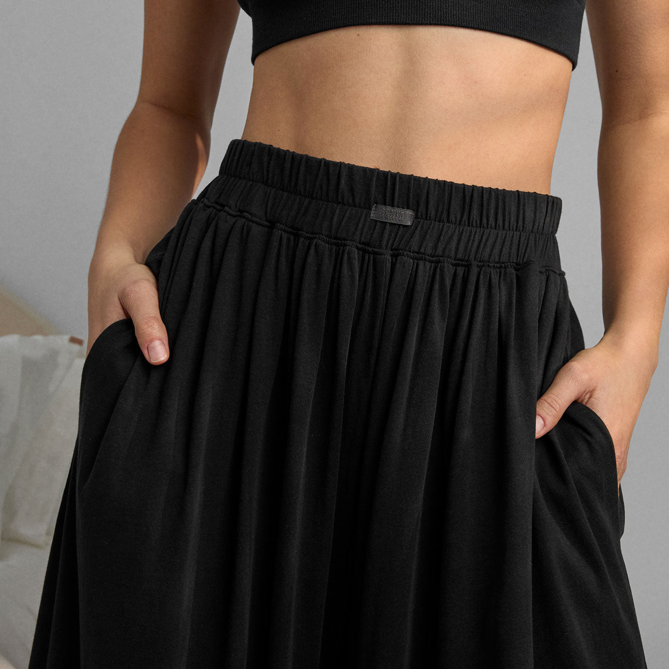 Lunya Organic Pima Wide Leg Pant - #Immersed Black