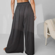 Organic Pima Wide Leg Pant - #Meditative Grey