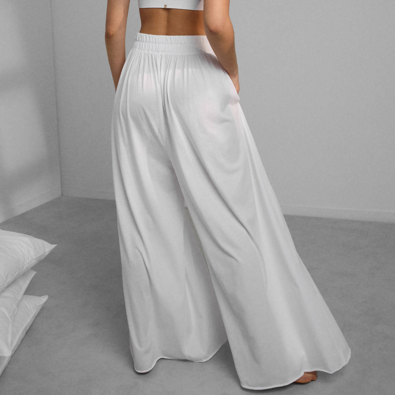 Organic Pima Wide Leg Pant Sincere White / S Organic Pima Wide Leg Pant Sincere White / S