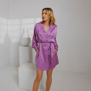 Lunya Sleepwear Washable Silk Robe - #Atmospheric Fuchsia
