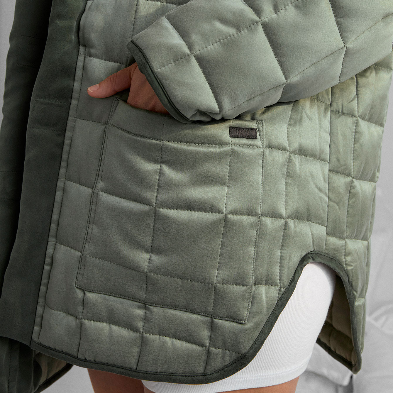 Lunya Quilted Silk Comforter Coat - #Shaded Olive/Arcadia Green