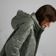 Lunya Quilted Silk Comforter Coat - #Shaded Olive/Arcadia Green