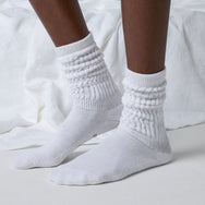 Organic Cotton Scrunch Sock - #Sincere White