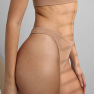 Lunya Intimates Seamless Modal High Cut Thong - #Hushed Tan