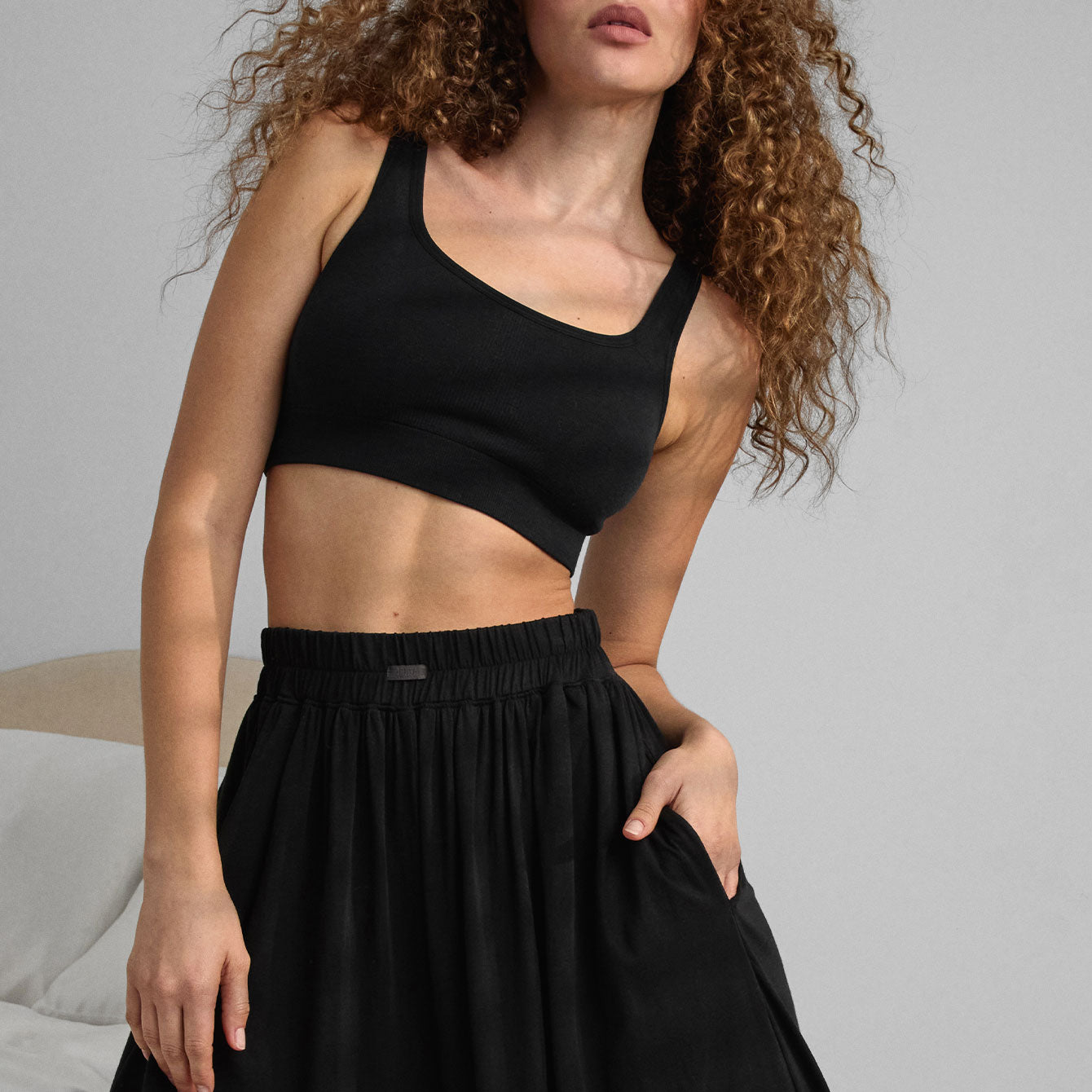 Lunya Intimates Seamless Modal Scoop Bralette - #Immersed Black