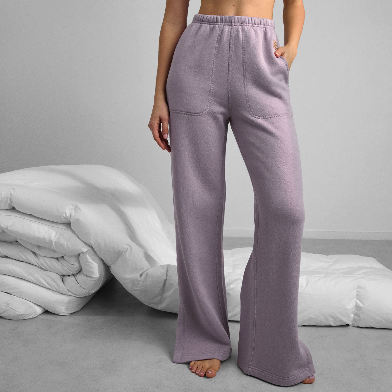 Lunya Pajamas Silksweats™ Reversible Straight Leg Pant - #Dawning Mist