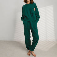 Lunya Loungewear Silksweats™ Midweight Reversible Seamed Jogger - #Noble Green