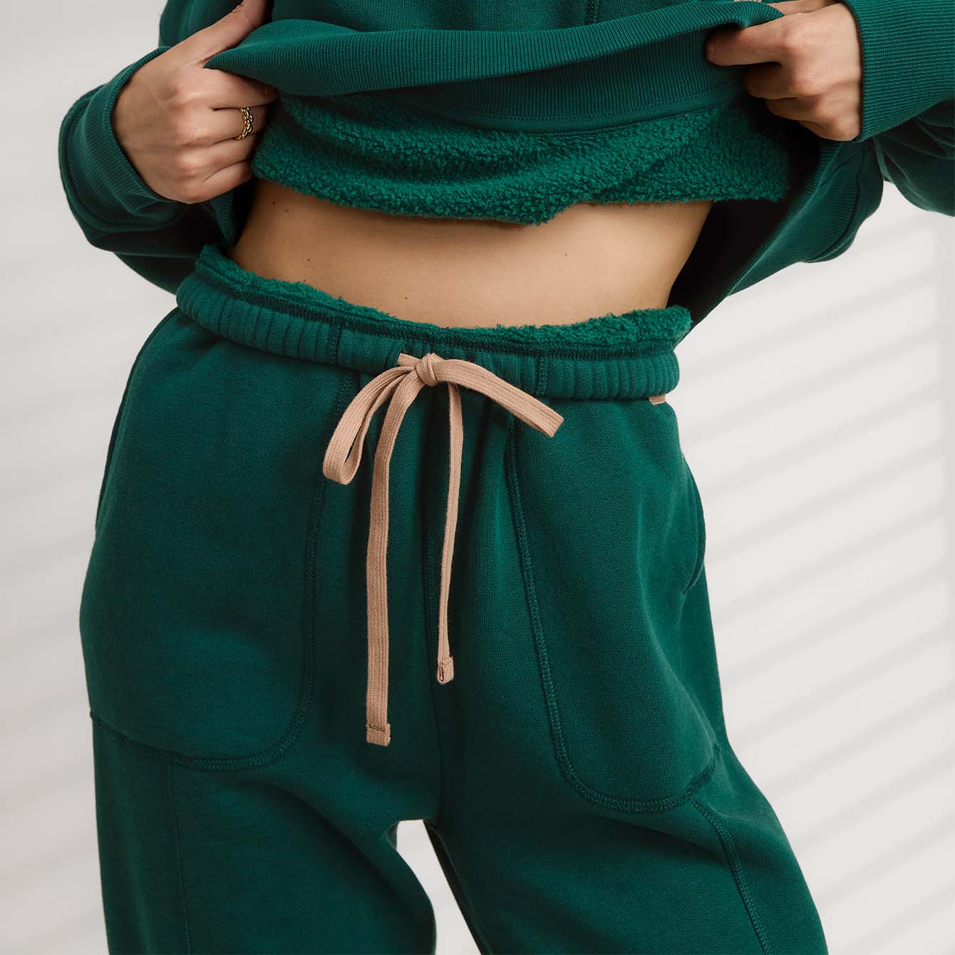Lunya Loungewear Silksweats™ Midweight Reversible Seamed Jogger - #Noble Green