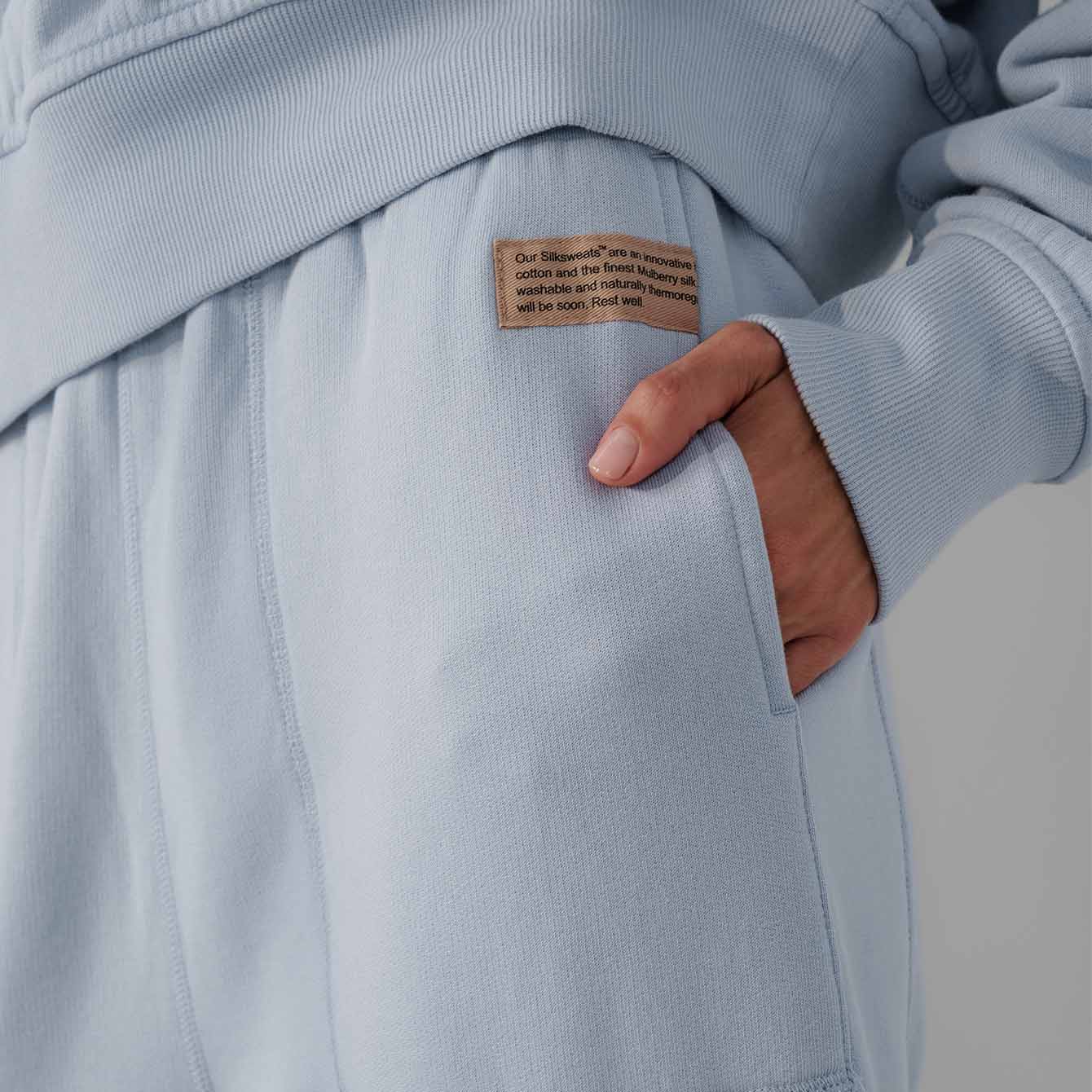 Lunya Loungewear Silksweats™ Midweight Reversible Seamed Jogger - #Welkin Blue