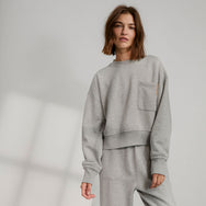 Lunya Loungewear Silksweats™ Midweight Reversible Seamed Sweatshirt - #Napping Dove Heather