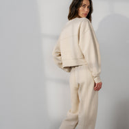 Lunya Loungewear Silksweats™ Midweight Reversible Seamed Sweatshirt - #Waltzing Sand