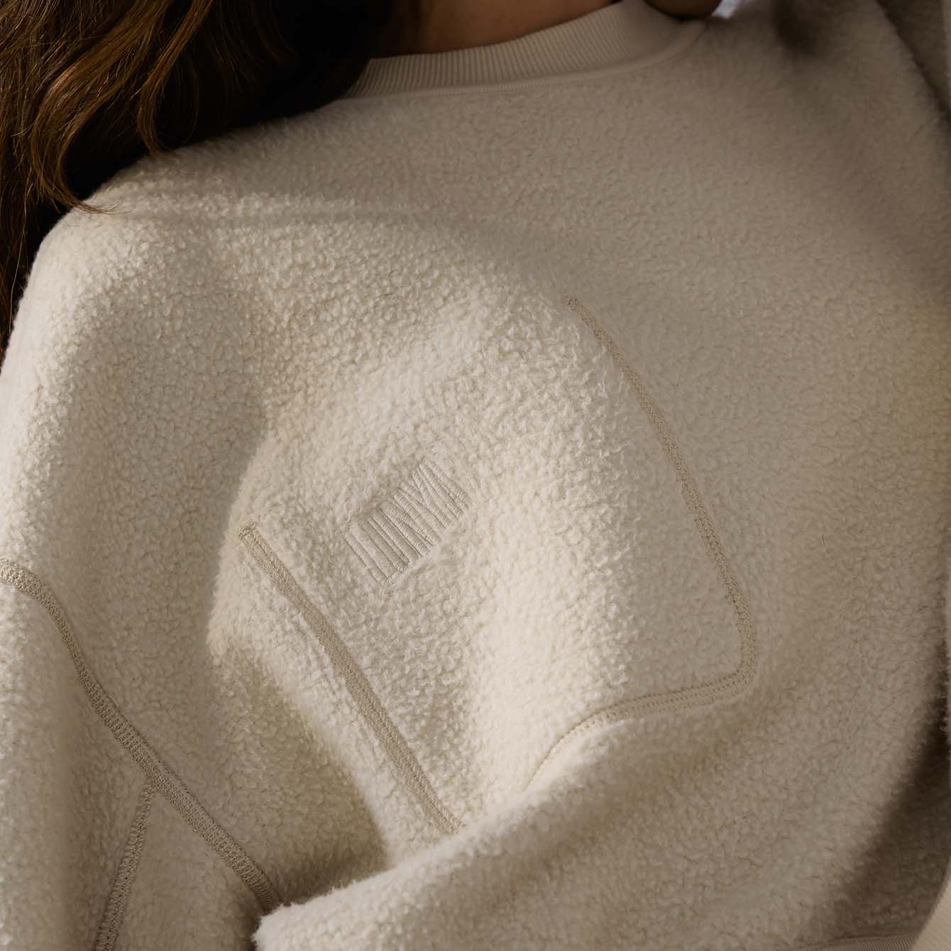 Lunya Loungewear Silksweats™ Midweight Reversible Seamed Sweatshirt - #Waltzing Sand