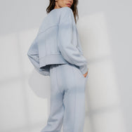 Lunya Loungewear Silksweats™ Midweight Reversible Seamed Sweatshirt - #Welkin Blue