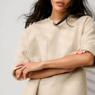 Lunya Loungwear Silksweats™ Midweight Reversible Cropped Sleeve Sweatshirt - #Waltzing Sand