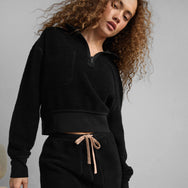 Lunya Loungewear  Silksweats™ Reversible Half Zip - #Immersed Black