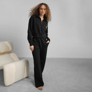 Lunya Loungewear  Silksweats™ Reversible Half Zip - #Immersed Black