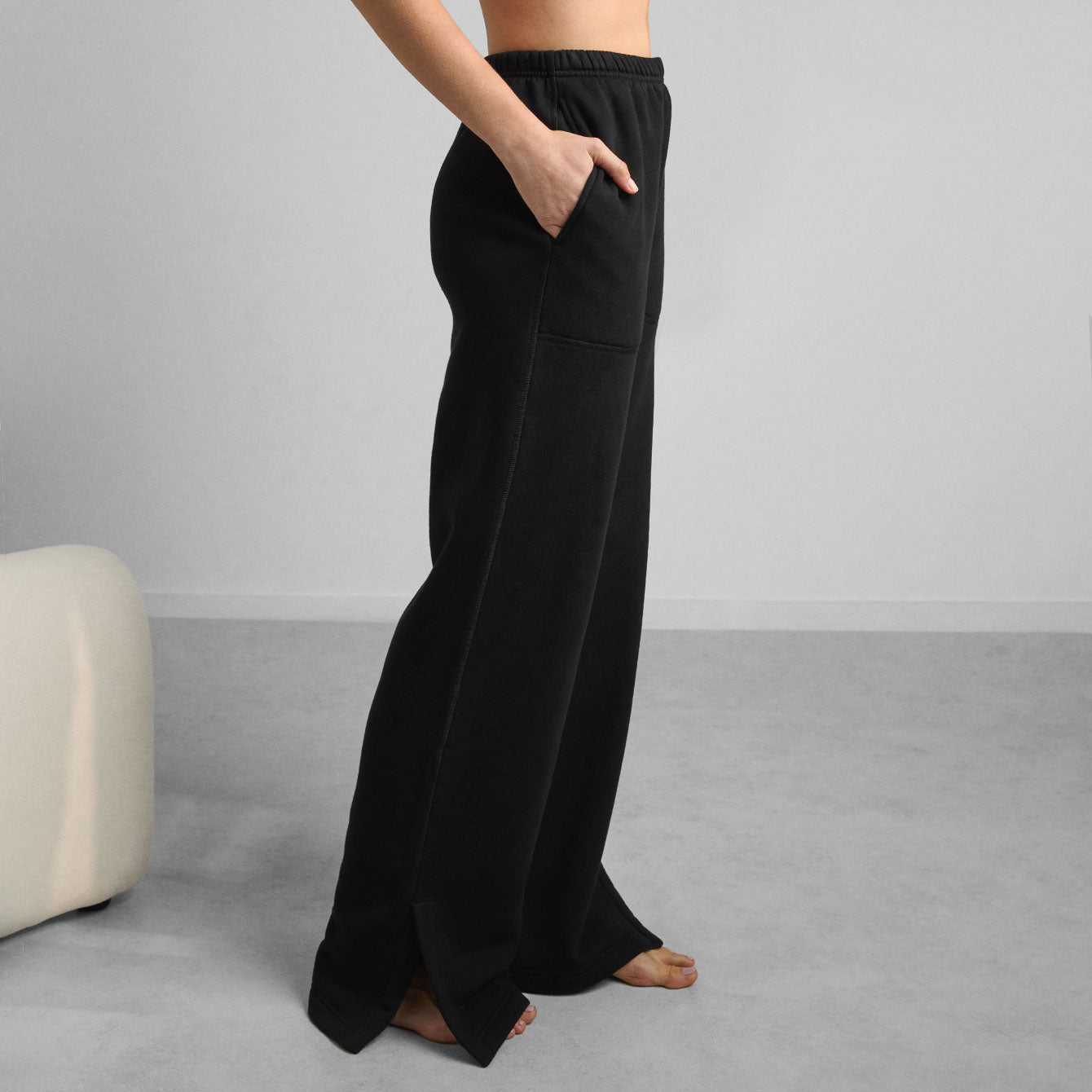 Lunya Loungewear Silksweats™ Reversible Straight Leg Pant - #Immersed Black