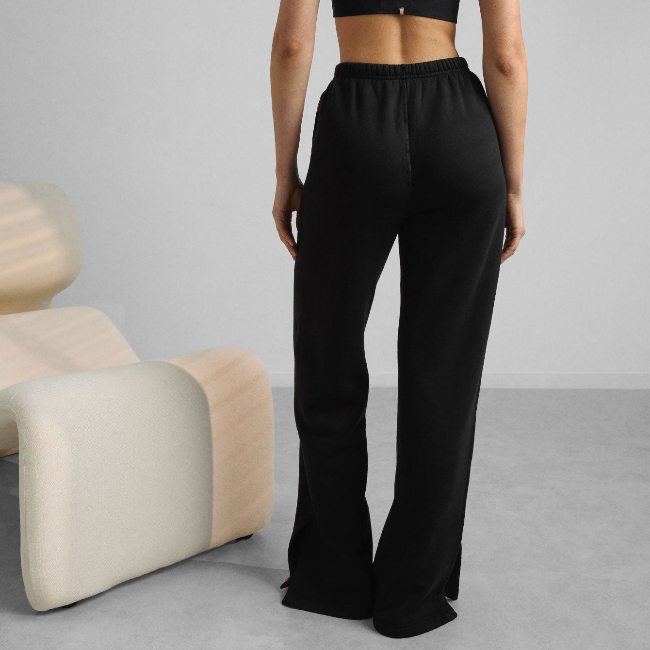 Lunya Loungewear Silksweats™ Reversible Straight Leg Pant - #Immersed Black