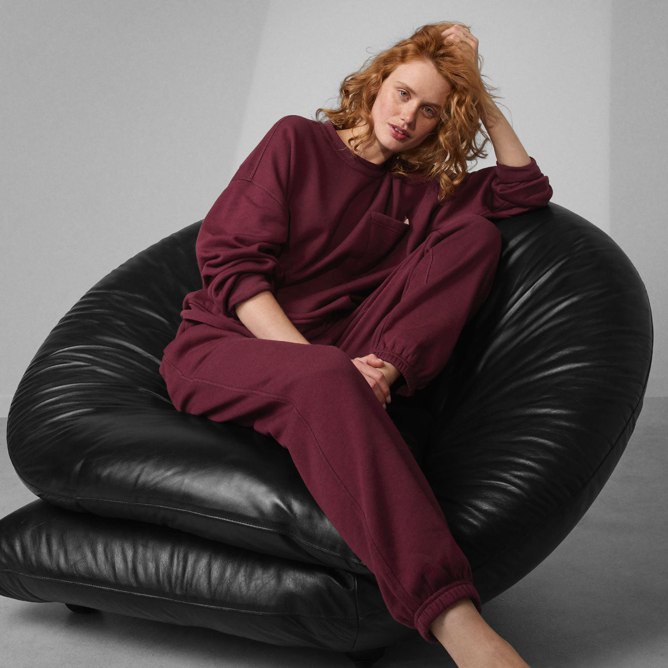 Lunya Loungewear Silksweats™ Reversible Jogger - #Calliope Wine